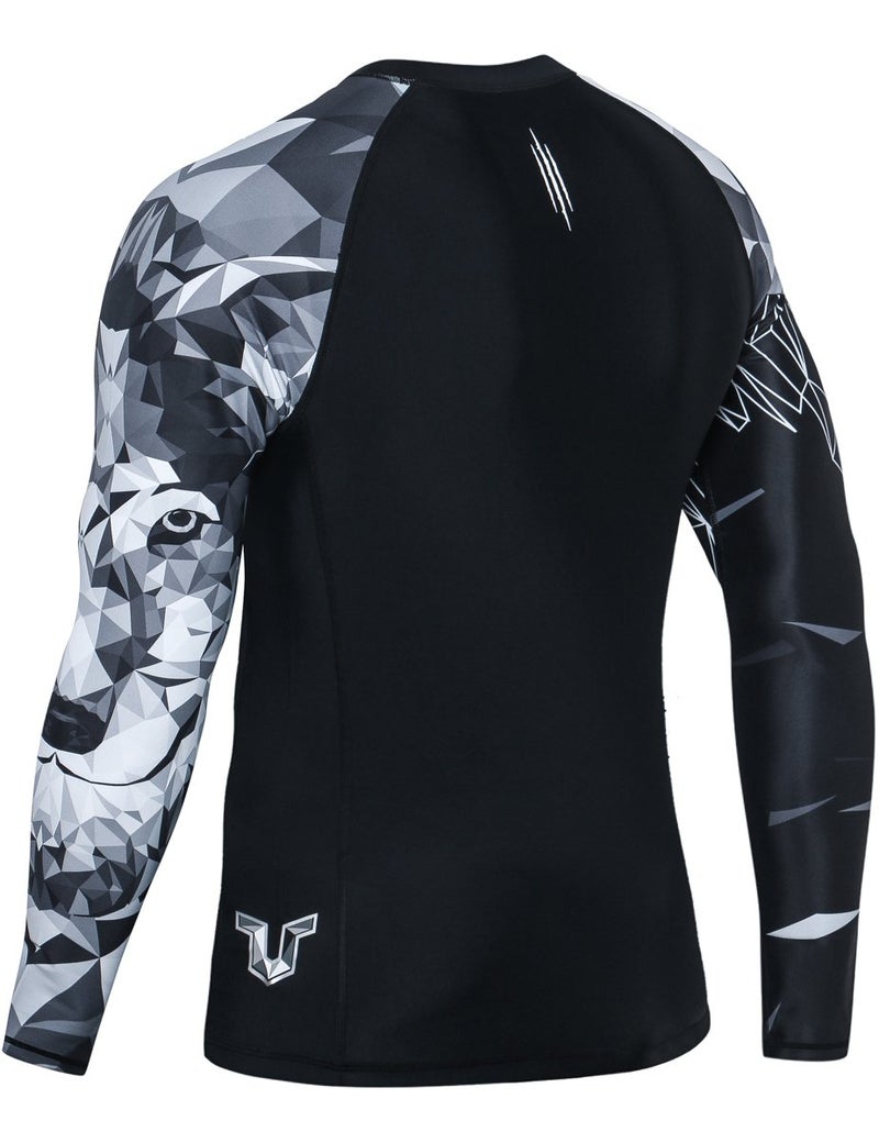 HUGE SPORTS Wildling Series UV Protection Quick Dry Compression Rash Guard (Wolf,2XL) - Image 4