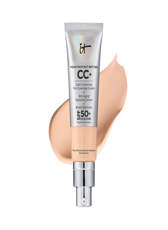 IT Cosmetics CC+ Cream (Light Neutral) - Natural Full Coverage Foundation With SPF 50+, Color Corrector & Anti-Aging Hydrating Serum, Hyaluronic Acid + Peptides, Lightweight - 1.08 fl oz - Image 1