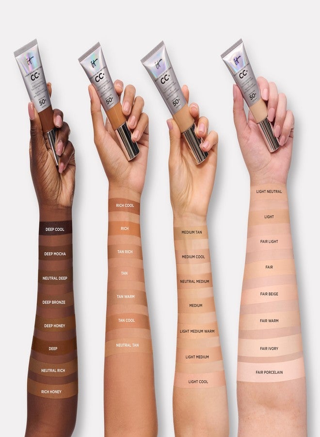 IT Cosmetics CC+ Cream (Light Neutral) - Natural Full Coverage Foundation With SPF 50+, Color Corrector & Anti-Aging Hydrating Serum, Hyaluronic Acid + Peptides, Lightweight - 1.08 fl oz - Image 5
