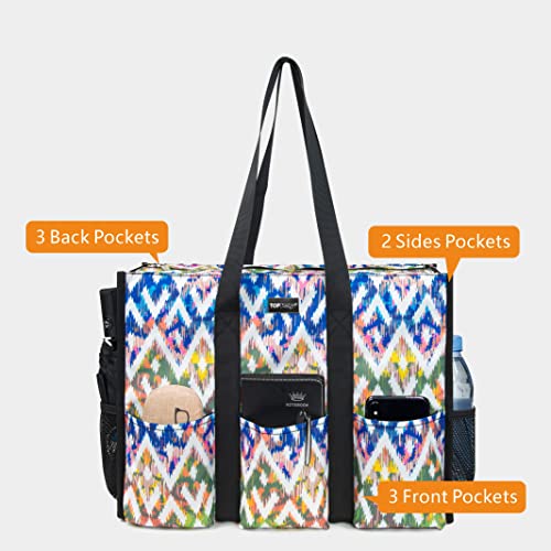 TOPDesign Utility Water Resistant Tote Bag for Women - 13 Exterior & Interior Pockets, Top Zipper Closure, Thick Bottom Support - Perfect Work Tote for Teachers, Nurses, Accountants, Professionals - Image 3