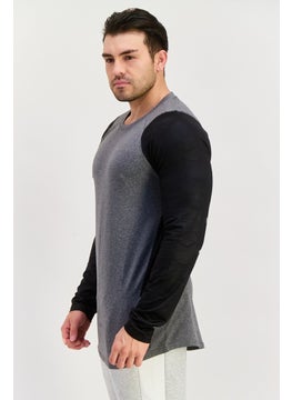 RBX Men Sportswear Fit Long Sleeve Training T-Shirt, Grey  - Image 2