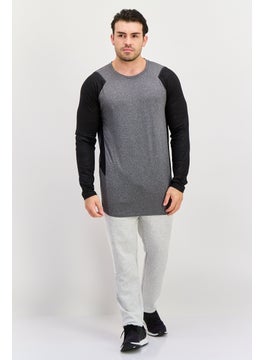 RBX Men Sportswear Fit Long Sleeve Training T-Shirt, Grey  - Image 3