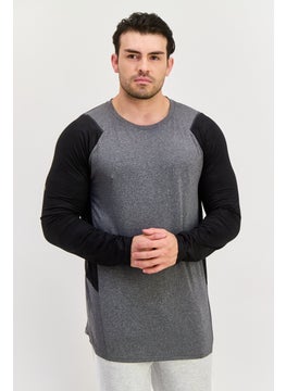 RBX Men Sportswear Fit Long Sleeve Training T-Shirt, Grey  - Image 1