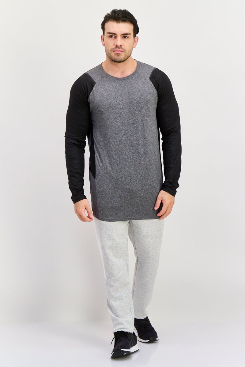 RBX Men Sportswear Fit Long Sleeve Training T-Shirt, Grey  - Image 3