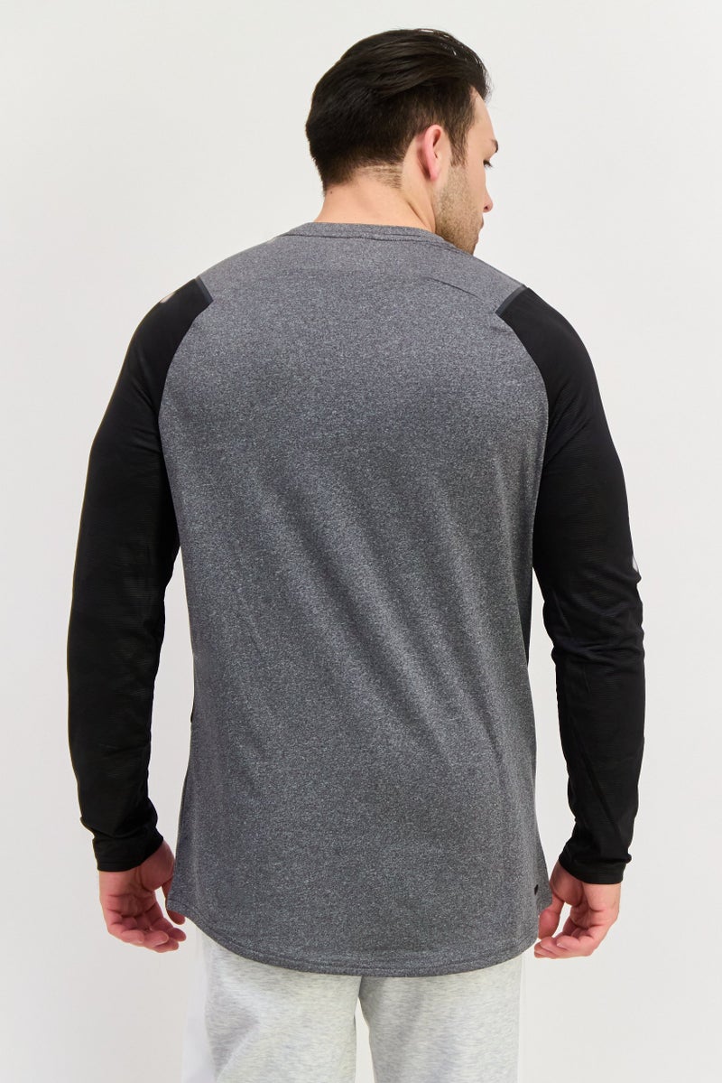 RBX تي شيرت تدريب طويل الأكمام للرجال، رياضي، رمادي - Image 4
