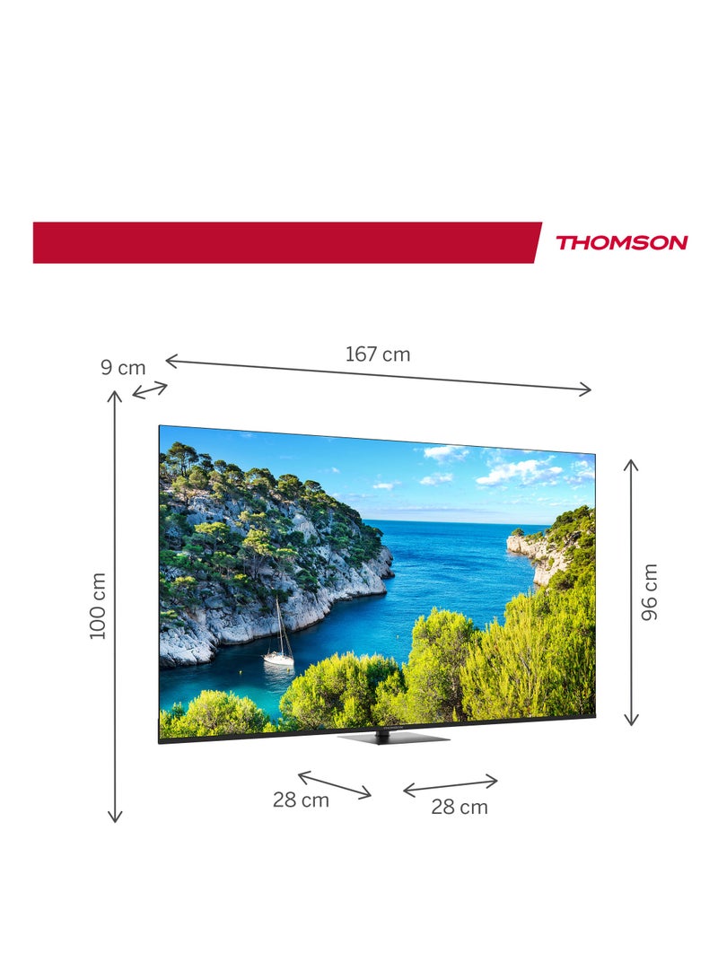Thomson Thomson 75-Inch 4K UHD Smart Google TV – 2025 Model with Central Stand, Smart Voice Control, Google Voice Assistant, Built-in YouTube & Netflix, Frameless Ultra HD LED Display, 3840x2160 Pixels  - Image 4