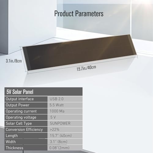 HUIYEETEX Blinds Motor Solar Charging Panel USB 20 Interface 5V 5W for Motorized Roller Blinds Indoor Use Only Compatible with Battery Tubular Motors - Image 3