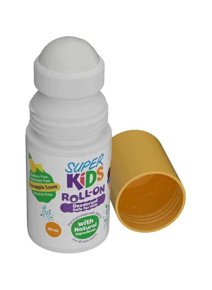 SUPER KIDS Children's deodorant roll-on, pineapple scent, 30 ml - Image 2