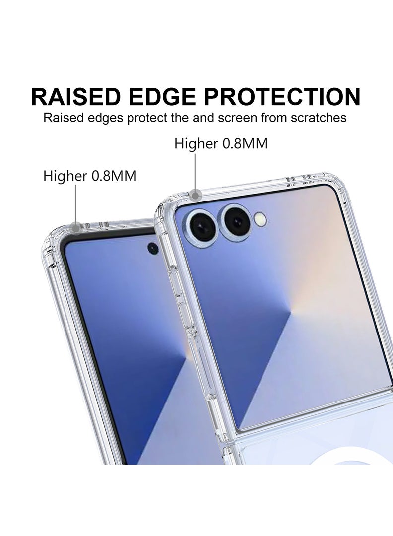 Theodor Magnetic Case for Samsung Galaxy Z Flip 7 Compatible with MagSafe Wireless Charging, Shockproof Phone Bumper Cover talk less do more - Image 2