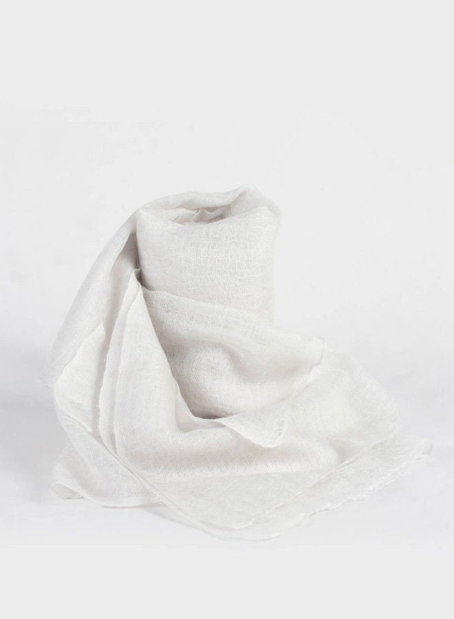 BAJRA 100% Premium Handmade Cashmere Shawl in Light Silver, Traditionally Woven All-in-One Shawl, Wrap & Scarf  - Image 3