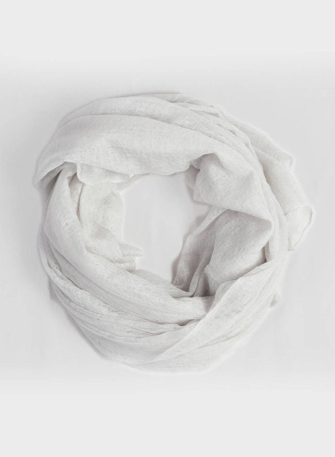 BAJRA 100% Premium Handmade Cashmere Shawl in Light Silver, Traditionally Woven All-in-One Shawl, Wrap & Scarf  - Image 1