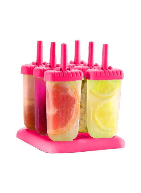 Lacuesta Popsicle Ice Mold Maker Set of 6 BPAFree Reusable Ice Cream Molds with Tray Sticks Homemade Frozen Kulfi Candy Ice Lolly Maker Plastic Ice Pop Moulds for Summer Treats