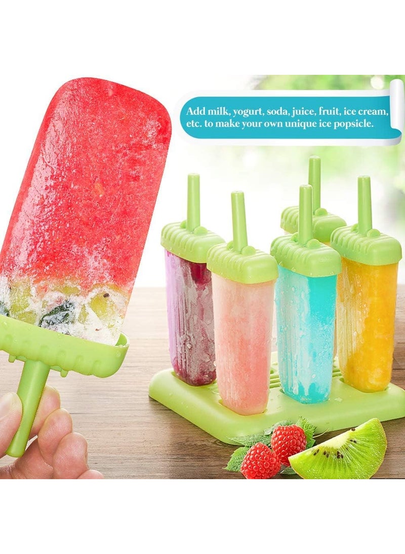 Lacuesta - Lacuesta Popsicle Ice Mold Maker Set of 6 BPAFree Reusable Ice Cream Molds with Tray Sticks Homemade Frozen Kulfi Candy Ice Lolly Maker Plastic Ice Pop Moulds for Summer Treats - Image 1