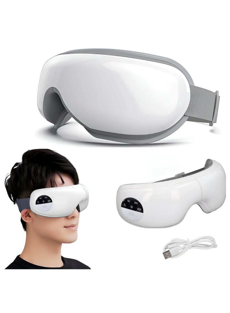 Eye Massager Smart Eye Massager Elastic Straps Anti-Fatigue Heating Foldable Eye Mask Massager 5 Modes Rechargeable Eye Care for Dry Eyes Dark Circles Migraines and Eye Strain Gifts for Wife/Man - Image 1
