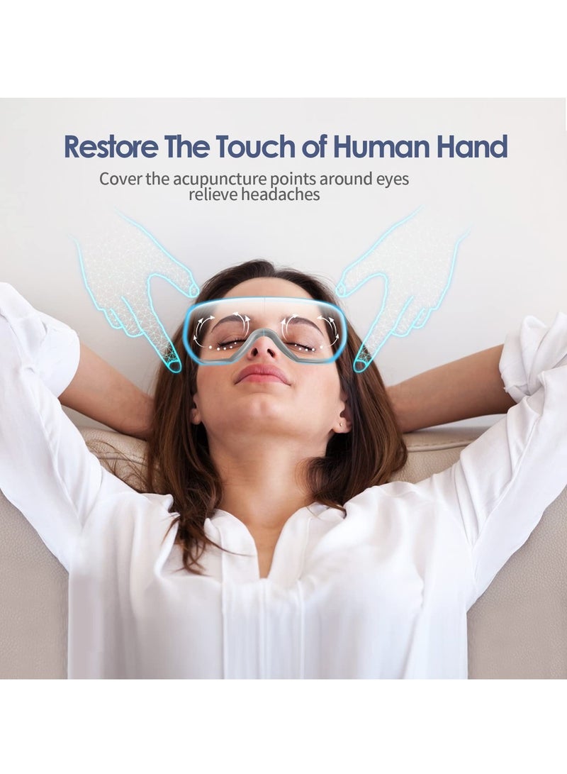 Eye Massager Smart Eye Massager Elastic Straps Anti-Fatigue Heating Foldable Eye Mask Massager 5 Modes Rechargeable Eye Care for Dry Eyes Dark Circles Migraines and Eye Strain Gifts for Wife/Man - Image 3