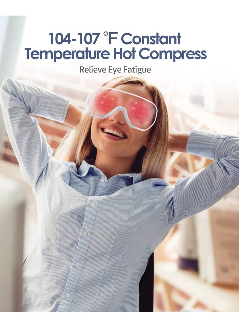 Eye Massager Smart Eye Massager Elastic Straps Anti-Fatigue Heating Foldable Eye Mask Massager 5 Modes Rechargeable Eye Care for Dry Eyes Dark Circles Migraines and Eye Strain Gifts for Wife/Man - Image 4