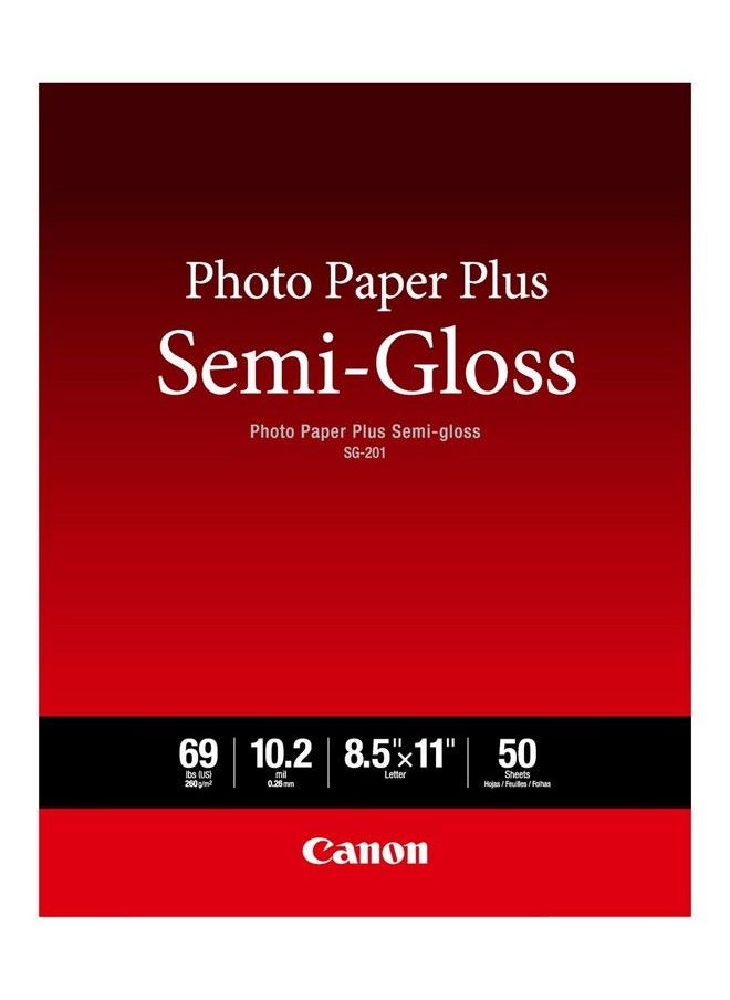 Canon Photo Paper Plus Semigloss Letter Size (50 Sheets) (Sg201 Ltr)  - Image 1