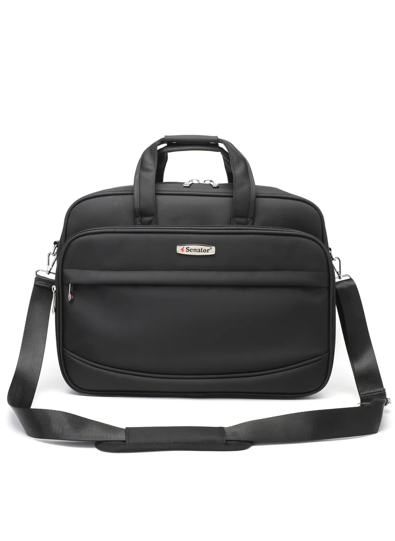 سيناتور Nylon Laptop Carrying Case 17 Inch Lightweight Adjustable Shoulder Straps Business College School Students KH8046 Black