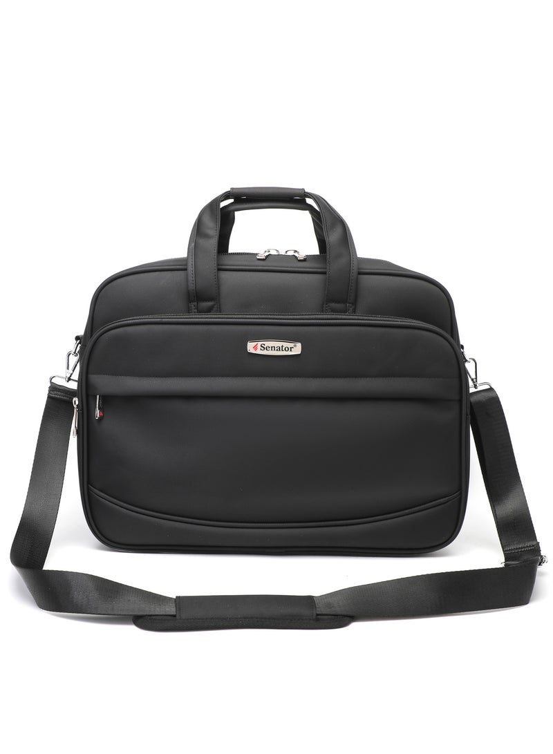 SENATOR Nylon Laptop Carrying Case 17 Inch Lightweight Adjustable Shoulder Straps Business College School Students KH8046 Black  - Image 2