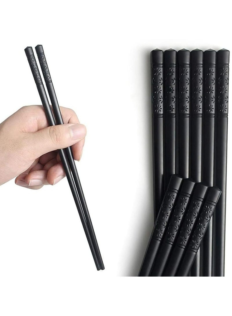 CMGTYYD Reusable Chopsticks,10 Pairs Non-Slip Chopsticks 24CM Chopsticks Dishwasher Safe Lightweight Beginners Chopsticks Multi-purpose Food Cooking Chopsticks for Party Family Hotel Restaurant-Black  - Image 1