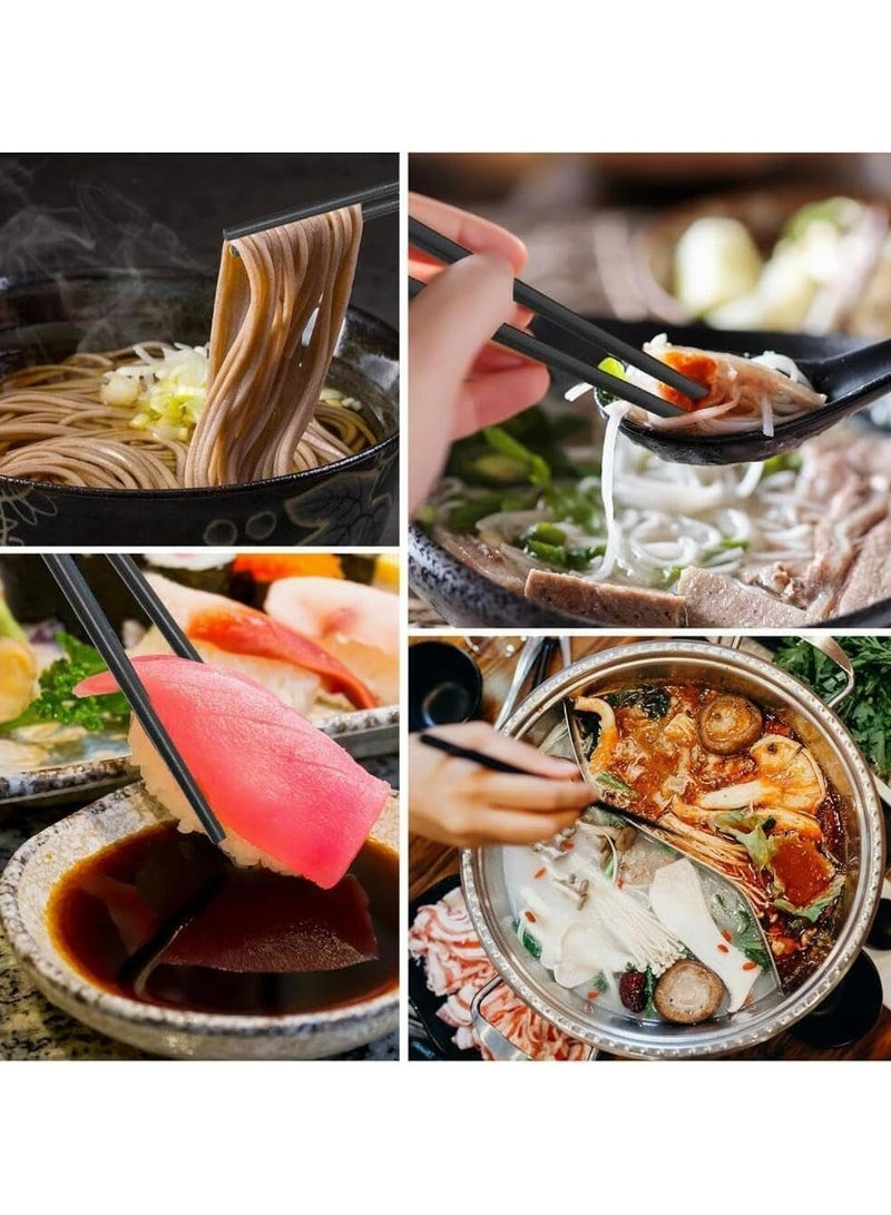 CMGTYYD Reusable Chopsticks,10 Pairs Non-Slip Chopsticks 24CM Chopsticks Dishwasher Safe Lightweight Beginners Chopsticks Multi-purpose Food Cooking Chopsticks for Party Family Hotel Restaurant-Black  - Image 2