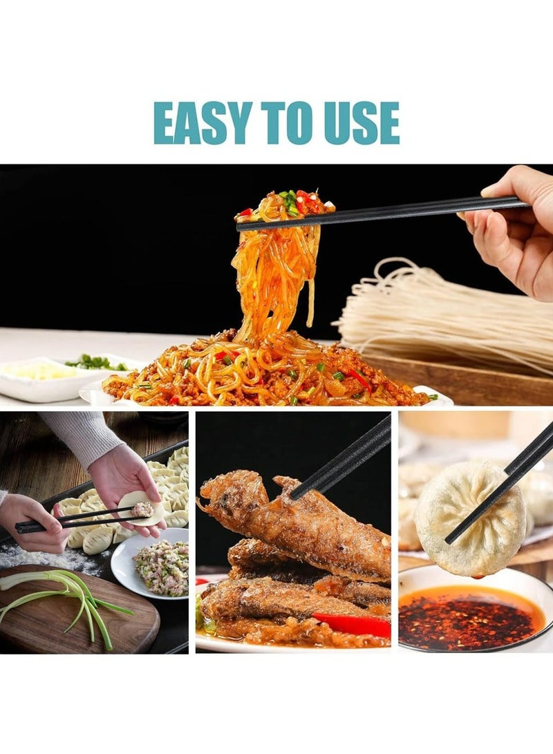 CMGTYYD Reusable Chopsticks,10 Pairs Non-Slip Chopsticks 24CM Chopsticks Dishwasher Safe Lightweight Beginners Chopsticks Multi-purpose Food Cooking Chopsticks for Party Family Hotel Restaurant-Black  - Image 3