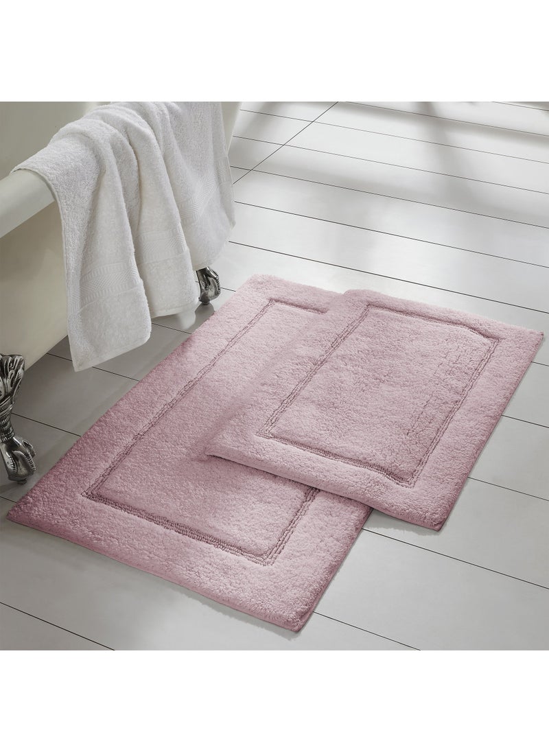 Modern Threads Modern Threads 2Pack Solid Loop with NonSlip Backing Bath Mat Set 17inch by 24inch  21inch by 34inch Dusty Rose 