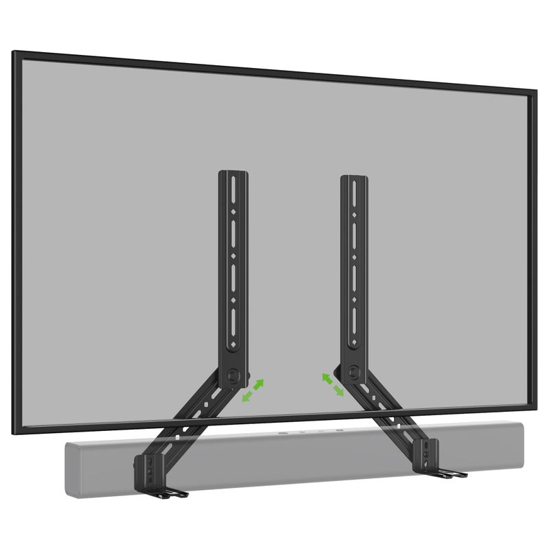 USX MOUNT Soundbar Mount, Sound Bar Mount for Mounting Above or Under TV, Fits Most of Sound Bars Up to 16 Lbs, with Detachable Extension Plates - Image 1