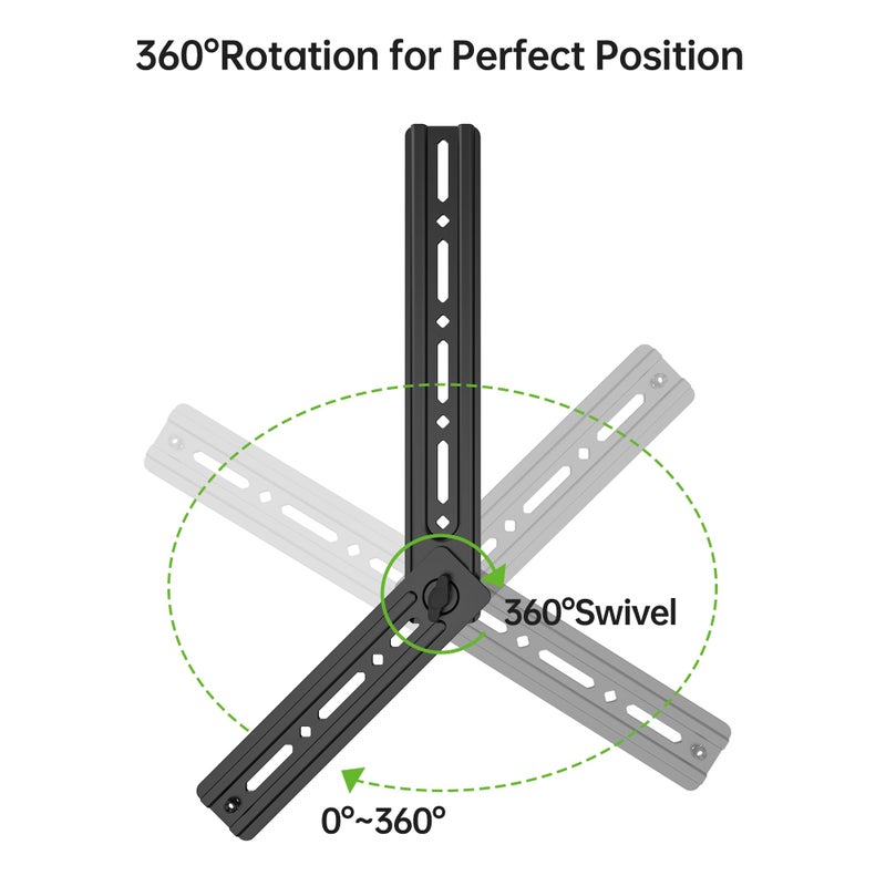 USX MOUNT Soundbar Mount, Sound Bar Mount for Mounting Above or Under TV, Fits Most of Sound Bars Up to 16 Lbs, with Detachable Extension Plates - Image 2