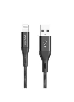 Yesido CM10 High Quality Nylon Braided Lightning to USB iPhone / iPad / iPod Data Cable - Black