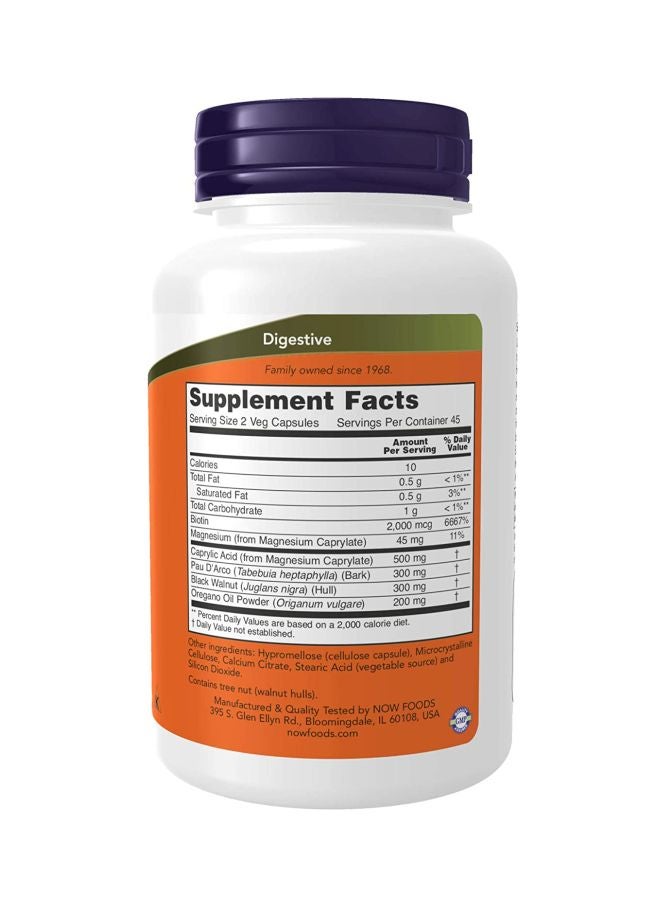 ناو فودز مكمل غذائي للأمعاء لعلاج الكانديدا - 90 كبسولة نباتية - Image 2