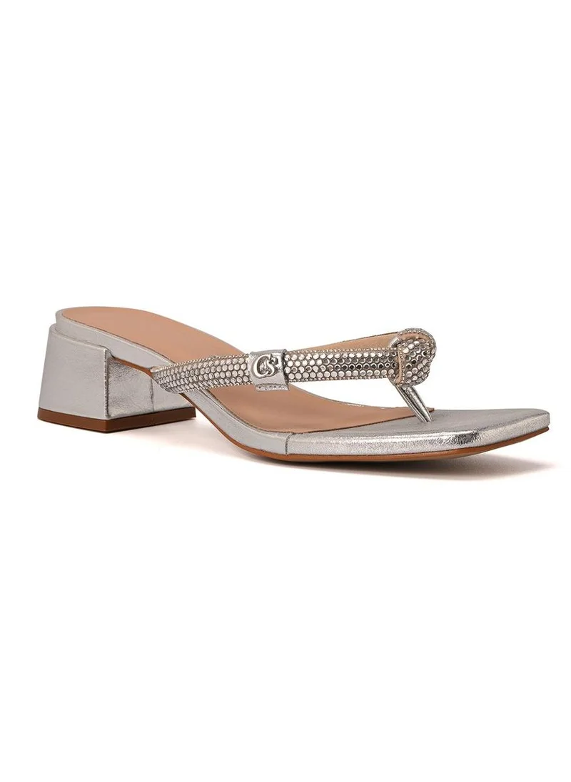 Carmen Steffens Silver Crystal Strap Mules