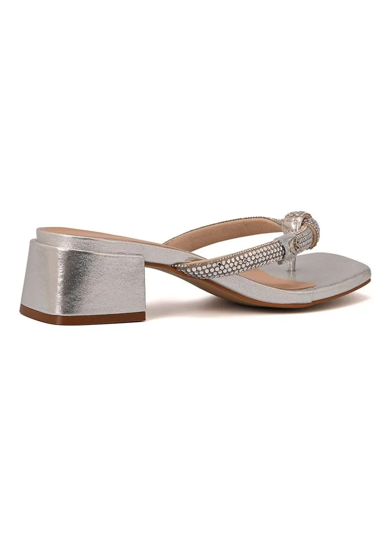 Carmen Steffens  Silver Crystal Strap Mules for Women | Best Price UAE