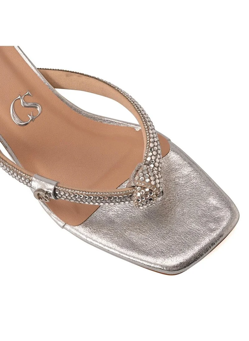 Carmen Steffens  Silver Crystal Strap Mules for Women | Best Price UAE