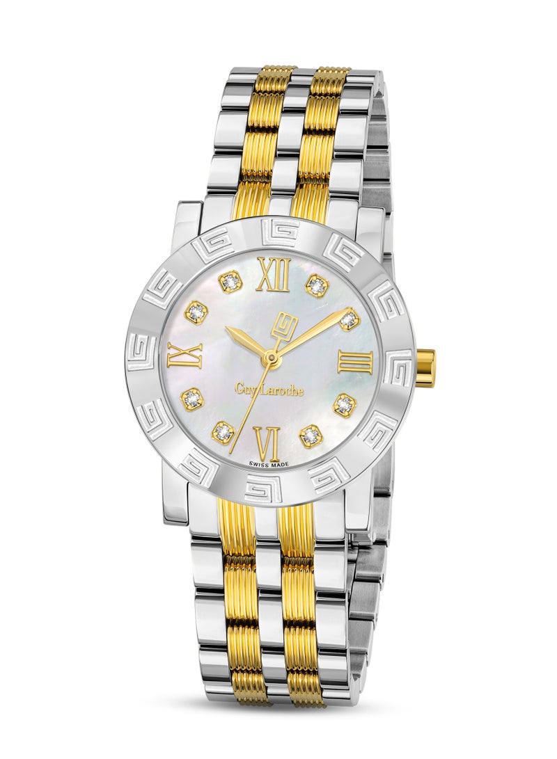 Guy Laroche Alex Watch for Women with Silver and Gold Stainless Steel Bracelet  - Image 1