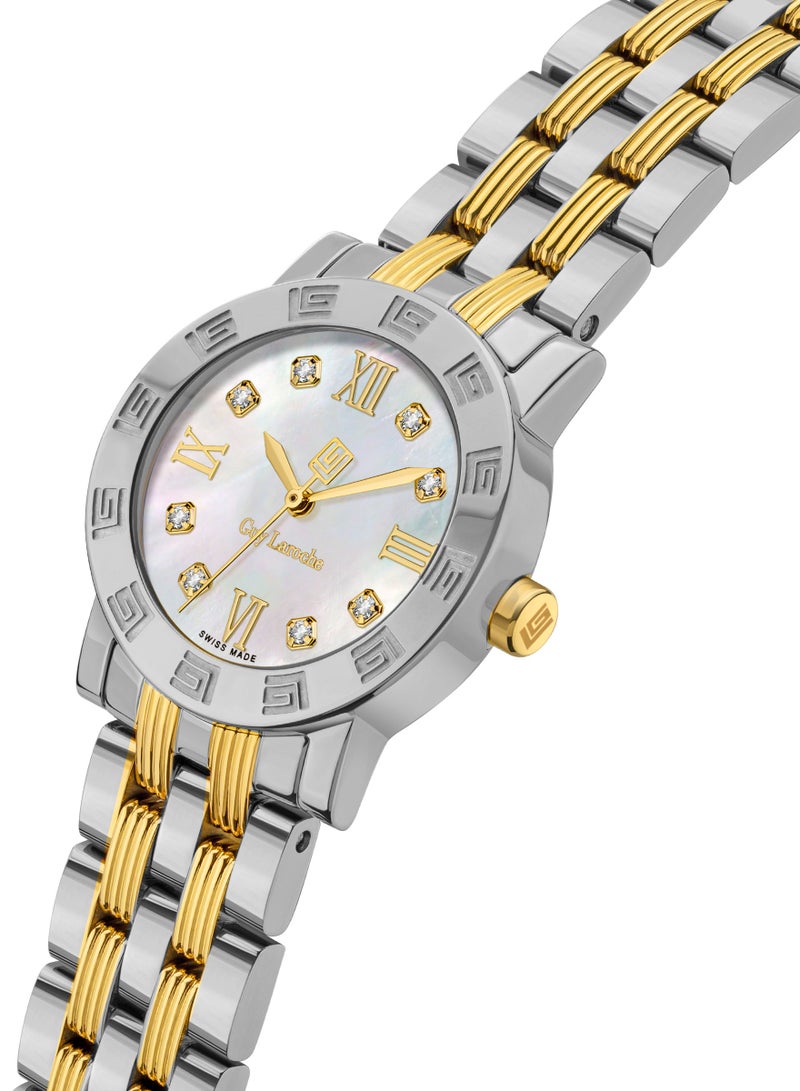 Guy Laroche Alex Watch for Women with Silver and Gold Stainless Steel Bracelet  - Image 2