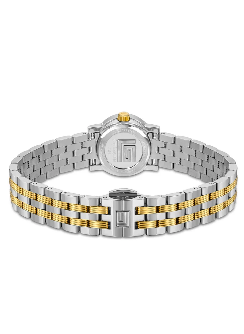 غاي لاروش Alex Watch for Women with Silver and Gold Stainless Steel Bracelet
