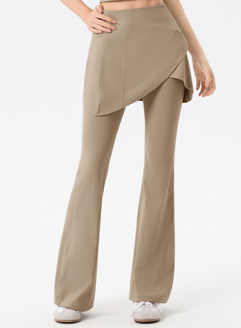 SVL Noor Modest Activewear Flared Leggings with Skirt Overlay - Image 1