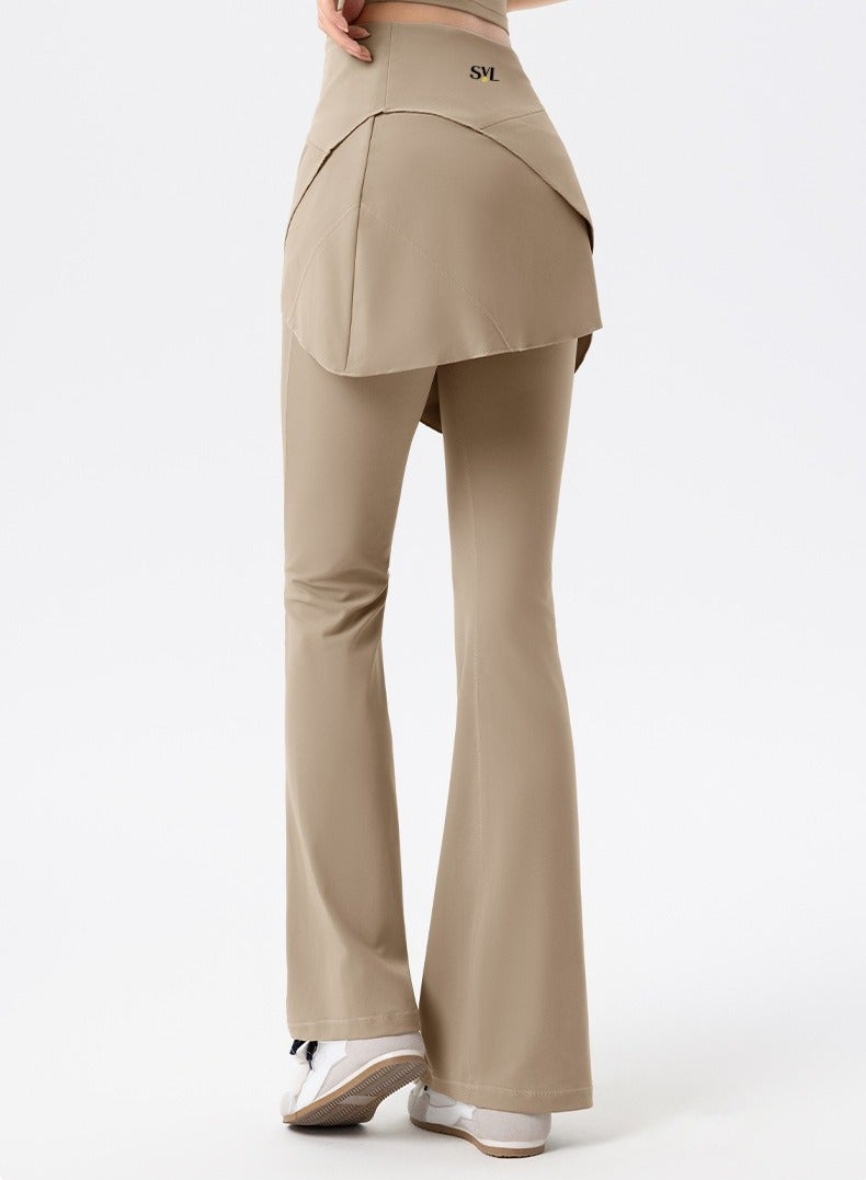 SVL Noor Modest Activewear Flared Leggings with Skirt Overlay - Image 4