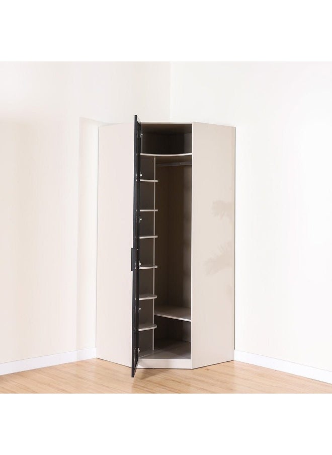DANUBE HOME Defne Corner Wardrobe Sturdy Closet Clothes Storage Cupboard Modern Design Space Saving Door Cabinet For Bedroom  - Image 1