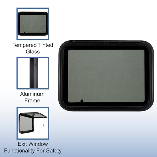 RecPro RV Exit Window 30" W x 22" H Optional Trim | RV Window Replacement (with Trim Ring) | Made in USA - Image 5