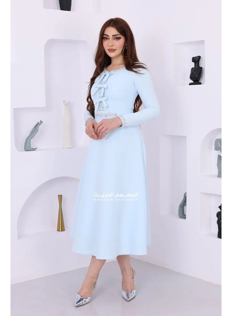 المصمم الحديث فستان العيد بتصميم أنيق يخطف الأنظار استعدي للعيد بإطلالة فريدة مع فستان العيد القصير من براند المصمم الحديث - Image 3