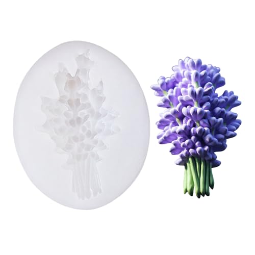 NINEXY 3D Flower Bouquet Candle Soap Silicone Molds Fondant Chocolate Candy Cake Decorating Mould Resin Clay Baking Pastry Tools (Lavender) - Image 1