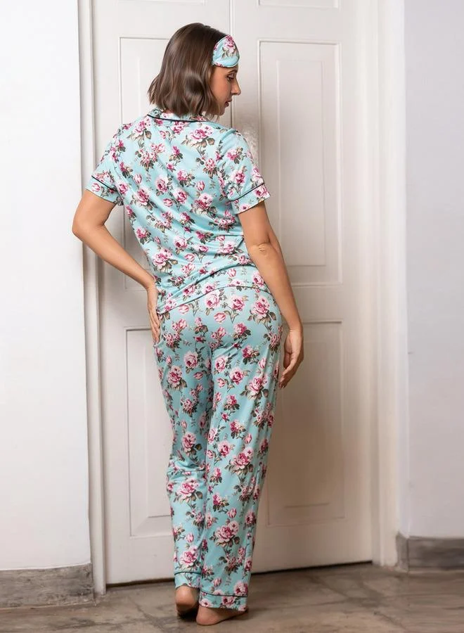 Aadaraya  Aadaraya Pyjama Set Button-Down Shirt & Trousers for Women | Best Price UAE