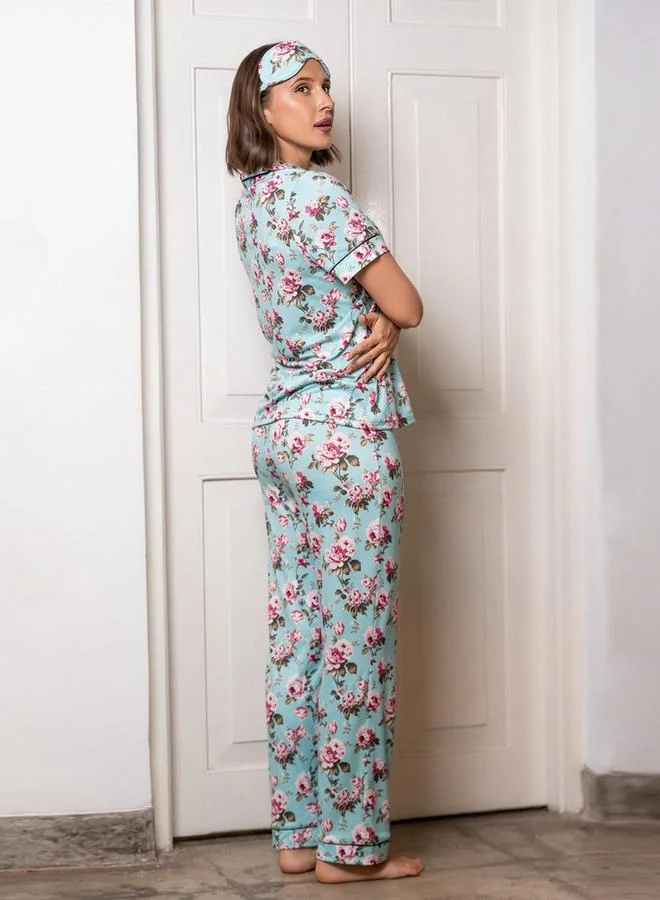 Aadaraya  Aadaraya Pyjama Set Button-Down Shirt & Trousers for Women | Best Price UAE