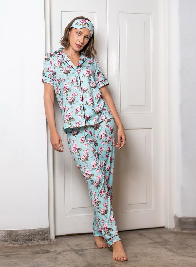 Aadaraya Pyjama Set Button-Down Shirt & Trousers - Image 1