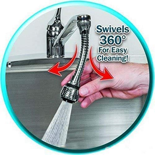 Upkaranwale 360 rotating tap for kitchen tap aerator water saver kitchen tap shower rotating tap for kitchen sink tap faucet water saving nozzle for any tap kitchen shower tap 2 Mode - Image 1