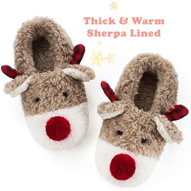 إسكدنيا كوزدون1997 شبشب بتصميم حيوانات لطيفة للاطفال والبنات والنساء، جوارب منزلية زغبية مع نعل ناعم مضاد للانزلاق - هدايا فريدة للامهات ومحبي الحيوانات! - Image 3