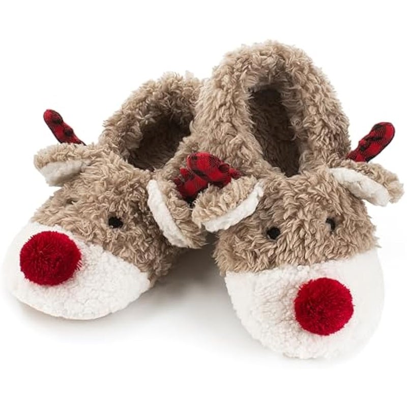 إسكدنيا كوزدون1997 شبشب بتصميم حيوانات لطيفة للاطفال والبنات والنساء، جوارب منزلية زغبية مع نعل ناعم مضاد للانزلاق - هدايا فريدة للامهات ومحبي الحيوانات! - Image 1