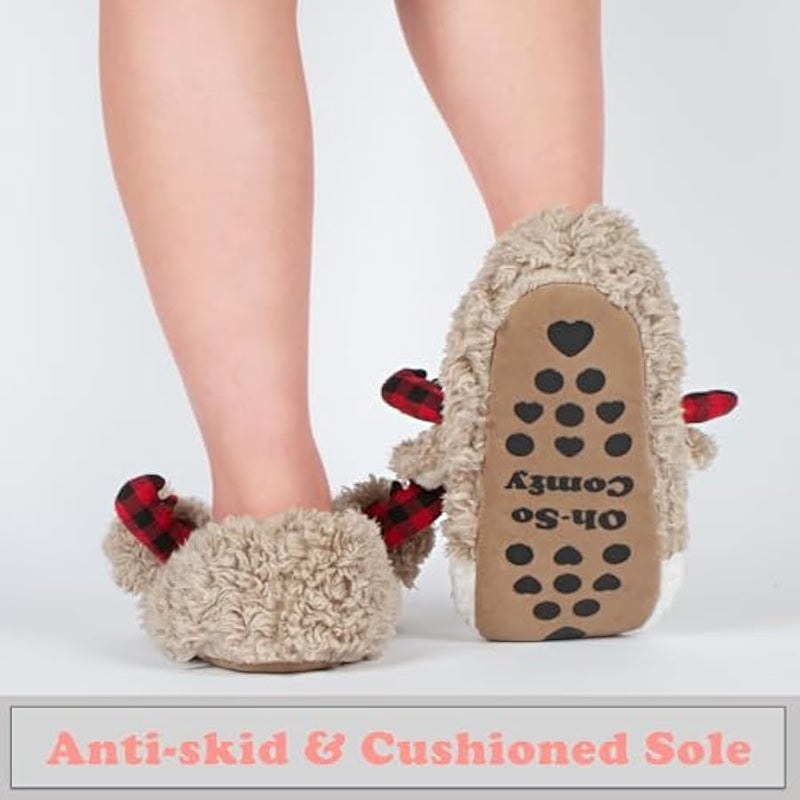 إسكدنيا كوزدون1997 شبشب بتصميم حيوانات لطيفة للاطفال والبنات والنساء، جوارب منزلية زغبية مع نعل ناعم مضاد للانزلاق - هدايا فريدة للامهات ومحبي الحيوانات! - Image 4